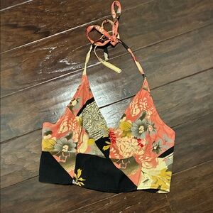 Free People Floral Halter Crop Top